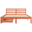 vidaXL viaszbarna tömör fenyőfa ágy matrac nélkül 150 x 200 cm