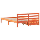 vidaXL viaszbarna tömör fenyőfa ágy matrac nélkül 150 x 200 cm