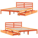 vidaXL viaszbarna tömör fenyőfa ágy matrac nélkül 150 x 200 cm