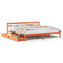 vidaXL viaszbarna tömör fenyőfa ágy matrac nélkül 200 x 200 cm