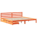 vidaXL viaszbarna tömör fenyőfa ágy matrac nélkül 200 x 200 cm
