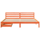 vidaXL viaszbarna tömör fenyőfa ágy matrac nélkül 200 x 200 cm