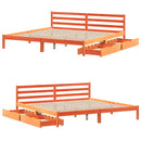 vidaXL viaszbarna tömör fenyőfa ágy matrac nélkül 200 x 200 cm