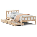vidaXL tömör fenyőfa ágykeret matrac nélkül 90 x 190 cm