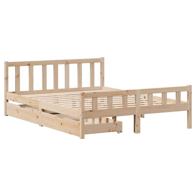 vidaXL tömör fenyőfa ágy matrac nélkül 160 x 200 cm
