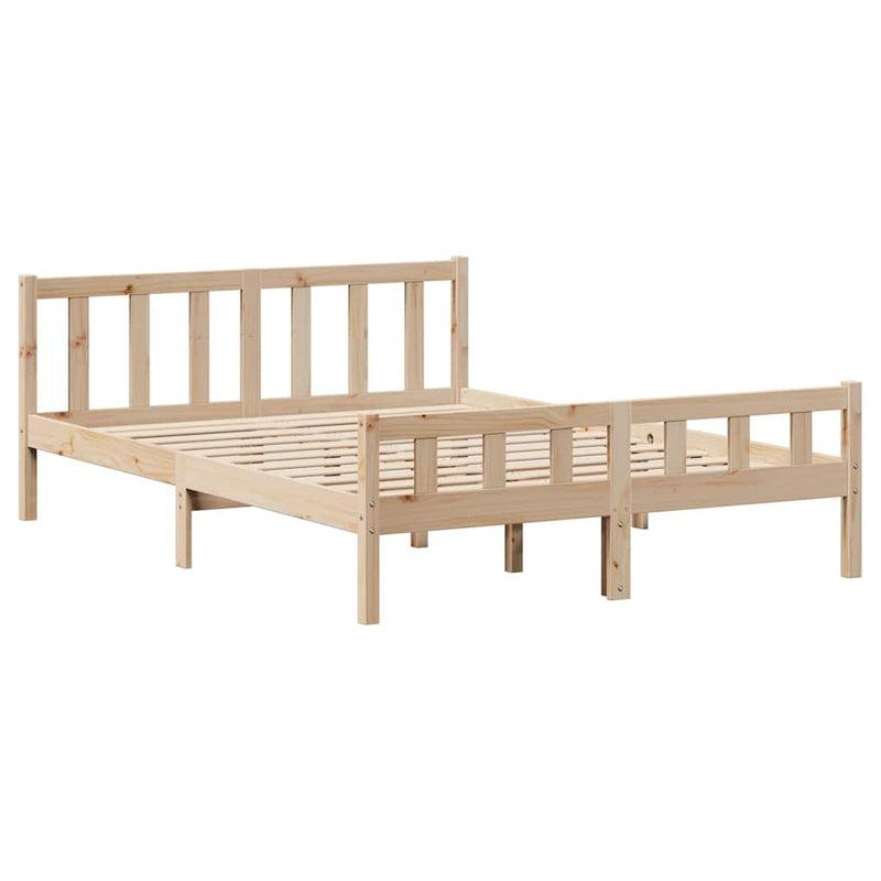 vidaXL tömör fenyőfa ágy matrac nélkül 160 x 200 cm