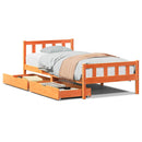 vidaXL viaszbarna tömör fenyőfa ágy matrac nélkül 75 x 190 cm
