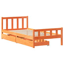 vidaXL viaszbarna tömör fenyőfa ágy matrac nélkül 75 x 190 cm