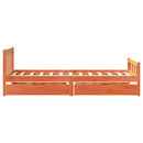 vidaXL viaszbarna tömör fenyőfa ágy matrac nélkül 75 x 190 cm