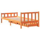 vidaXL viaszbarna tömör fenyőfa ágy matrac nélkül 75 x 190 cm
