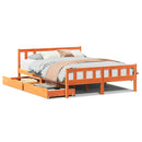 vidaXL viaszbarna tömör fenyőfa ágy matrac nélkül 150 x 200 cm