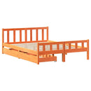 vidaXL viaszbarna tömör fenyőfa ágy matrac nélkül 150 x 200 cm