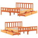 vidaXL viaszbarna tömör fenyőfa ágy matrac nélkül 150 x 200 cm