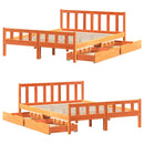 vidaXL viaszbarna tömör fenyőfa ágy matrac nélkül 160 x 200 cm