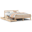 vidaXL tömör fenyőfa ágy matrac nélkül 135 x 190 cm