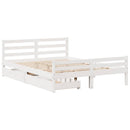 vidaXL fehér tömör fenyőfa ágy matrac nélkül 135 x 190 cm
