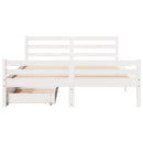 vidaXL fehér tömör fenyőfa ágy matrac nélkül 135 x 190 cm
