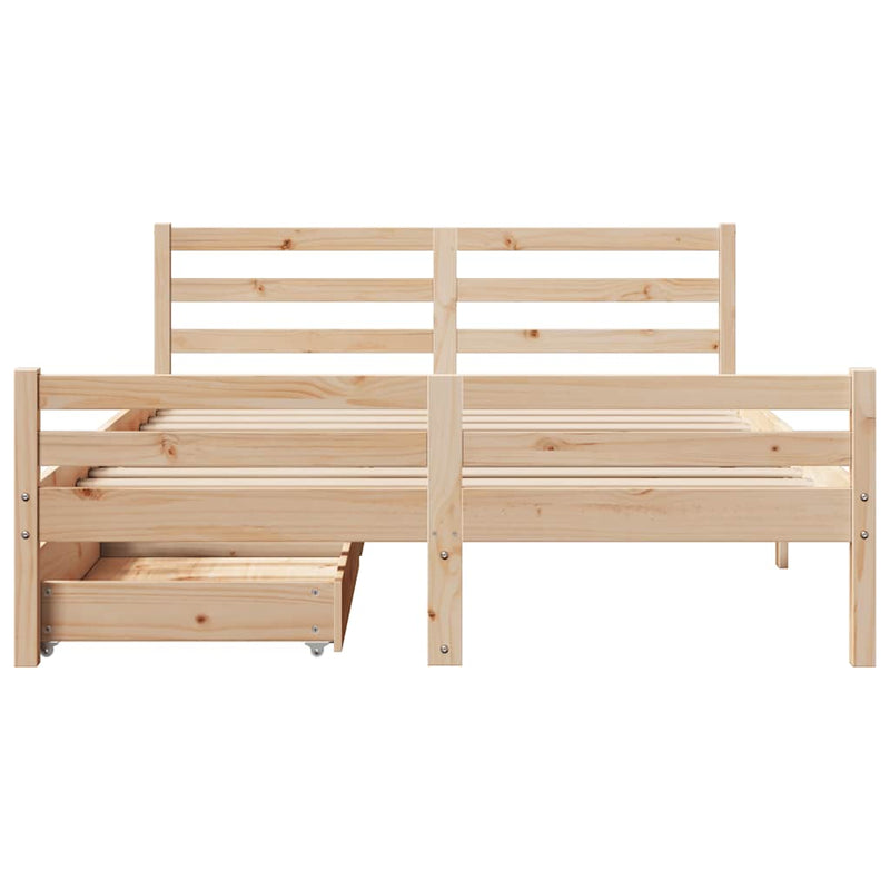 vidaXL tömör fenyőfa ágy matrac nélkül 140 x 190 cm