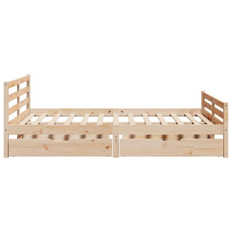vidaXL tömör fenyőfa ágy matrac nélkül 140 x 190 cm