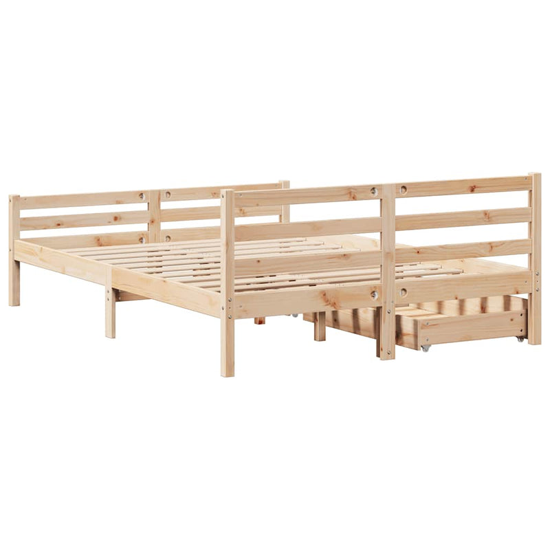 vidaXL tömör fenyőfa ágy matrac nélkül 140 x 190 cm