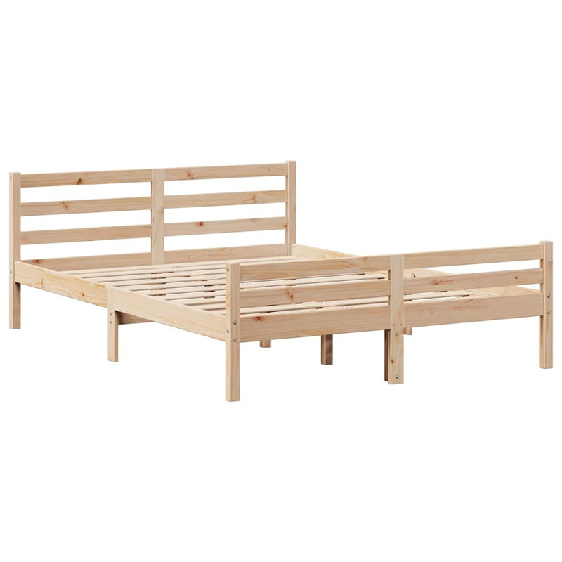vidaXL tömör fenyőfa ágy matrac nélkül 140 x 190 cm