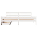 vidaXL fehér tömör fenyőfa ágy matrac nélkül 200 x 200 cm