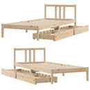 vidaXL tömör fenyőfa ágy matrac nélkül 75 x 190 cm