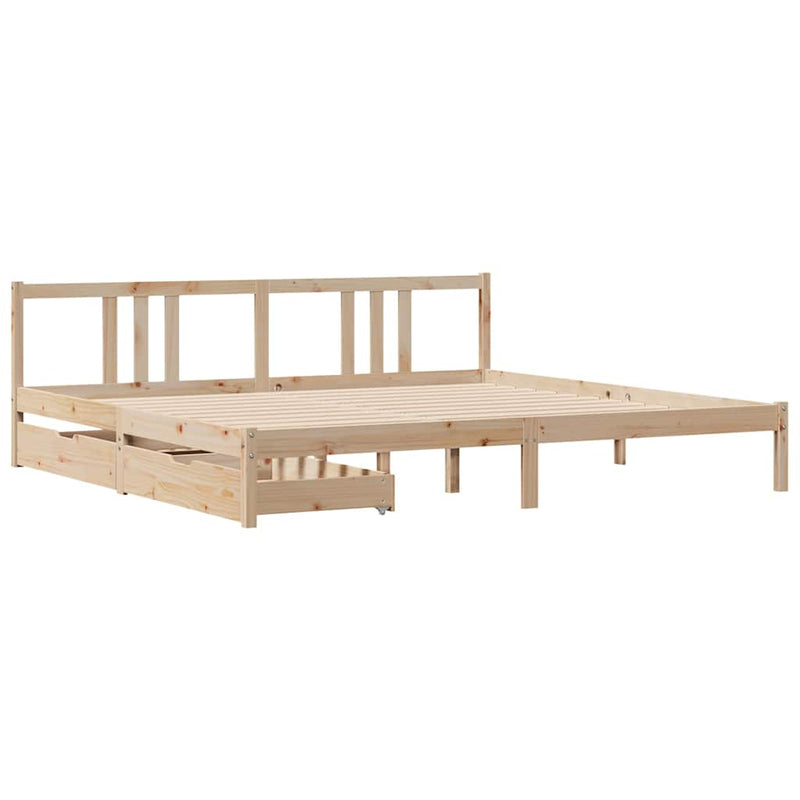 vidaXL tömör fenyőfa ágy matrac nélkül 180 x 200 cm
