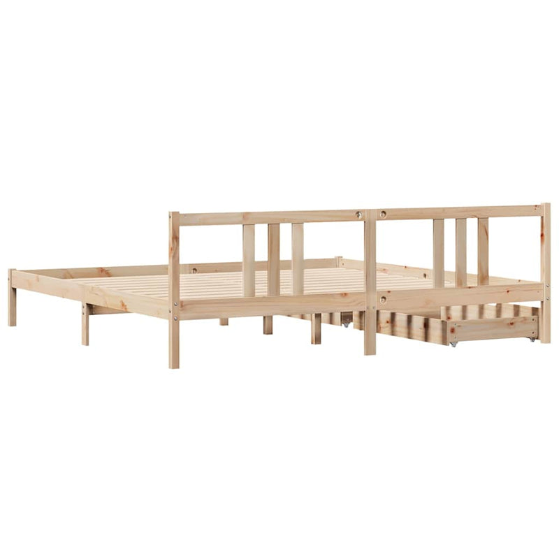 vidaXL tömör fenyőfa ágy matrac nélkül 180 x 200 cm