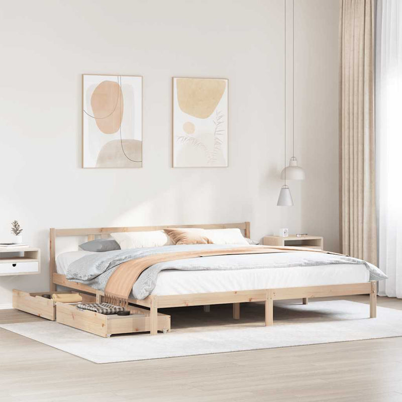 vidaXL tömör fenyőfa ágy matrac nélkül 180 x 200 cm