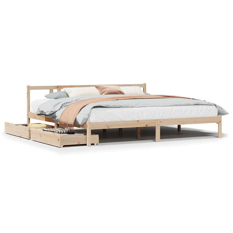 vidaXL tömör fenyőfa ágy matrac nélkül 200 x 200 cm