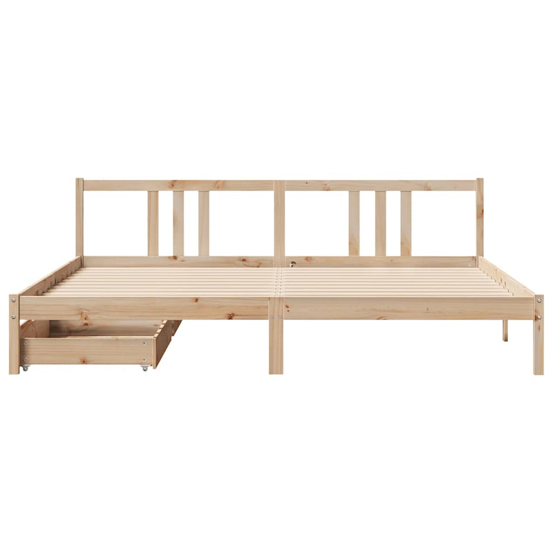 vidaXL tömör fenyőfa ágy matrac nélkül 200 x 200 cm