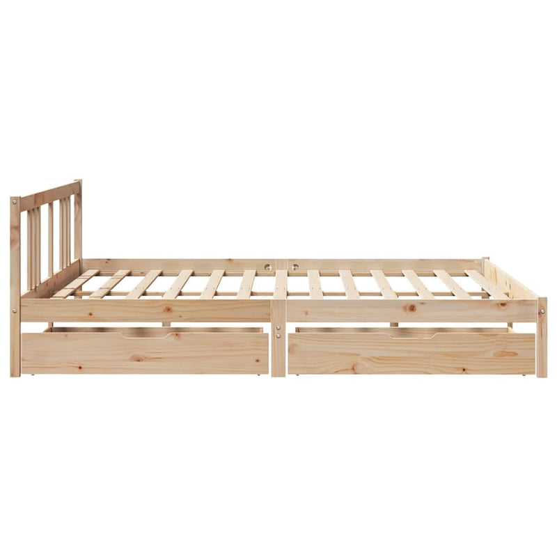 vidaXL tömör fenyőfa ágy matrac nélkül 200 x 200 cm