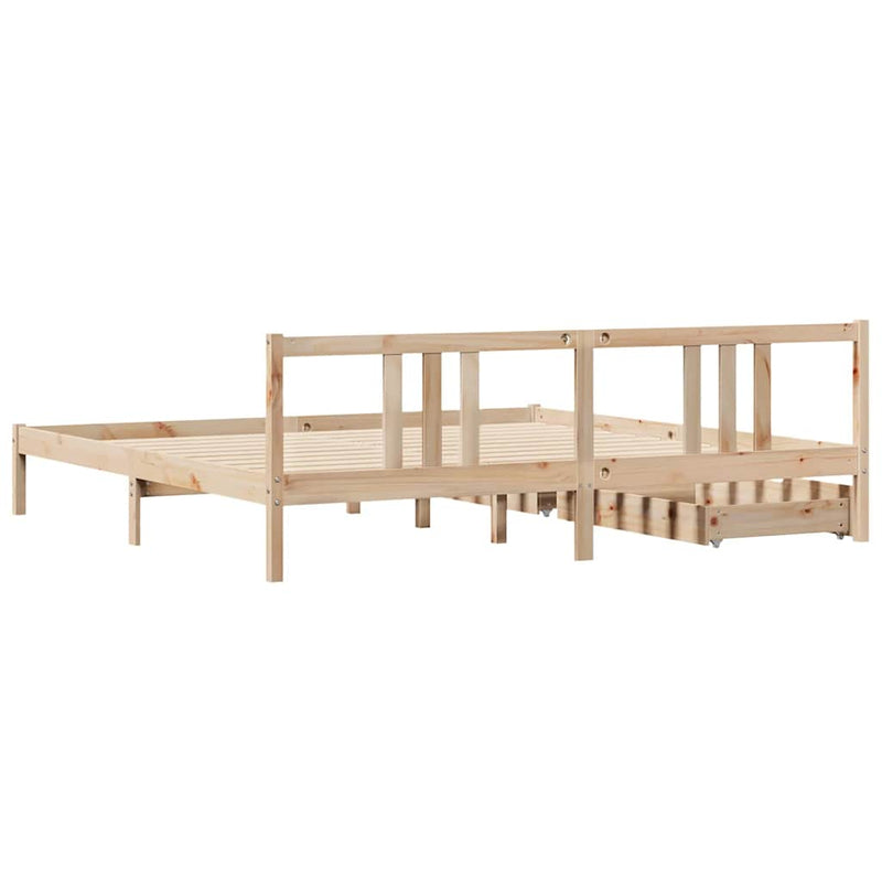 vidaXL tömör fenyőfa ágy matrac nélkül 200 x 200 cm