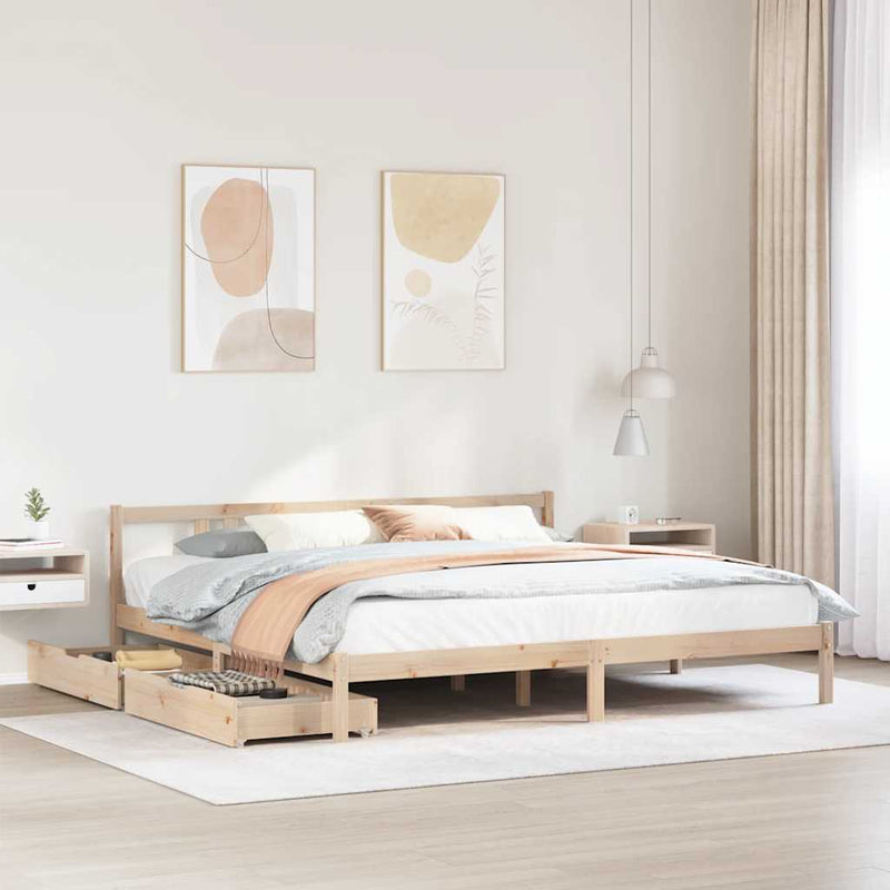 vidaXL tömör fenyőfa ágy matrac nélkül 200 x 200 cm