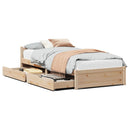 vidaXL tömör fenyőfa ágy matrac nélkül 75 x 190 cm