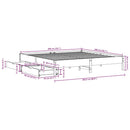 vidaXL fehér tömör fenyőfa ágy matrac nélkül 200 x 200 cm