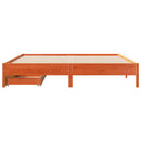 vidaXL viaszbarna tömör fenyőfa ágy matrac nélkül 200 x 200 cm