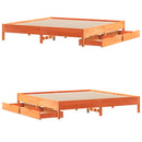 vidaXL viaszbarna tömör fenyőfa ágy matrac nélkül 200 x 200 cm