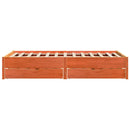 vidaXL viaszbarna tömör fenyőfa ágy matrac nélkül 120 x 200 cm