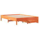 vidaXL viaszbarna tömör fenyőfa ágy matrac nélkül 120 x 200 cm