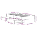 vidaXL viaszbarna tömör fenyőfa ágy matrac nélkül 100 x 200 cm