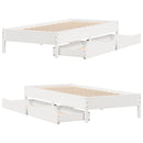 vidaXL fehér tömör fenyőfa ágy matrac nélkül 90 x 200 cm