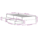 vidaXL fehér tömör fenyőfa ágy matrac nélkül 90 x 200 cm