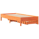 vidaXL viaszbarna tömör fenyőfa ágy matrac nélkül 90 x 200 cm