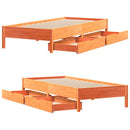 vidaXL viaszbarna tömör fenyőfa ágy matrac nélkül 90 x 200 cm