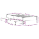 vidaXL viaszbarna tömör fenyőfa ágy matrac nélkül 90 x 200 cm