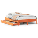 vidaXL viaszbarna tömör fenyőfa ágy matrac nélkül 135 x 190 cm