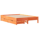 vidaXL viaszbarna tömör fenyőfa ágy matrac nélkül 135 x 190 cm