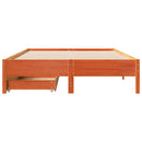 vidaXL viaszbarna tömör fenyőfa ágy matrac nélkül 135 x 190 cm